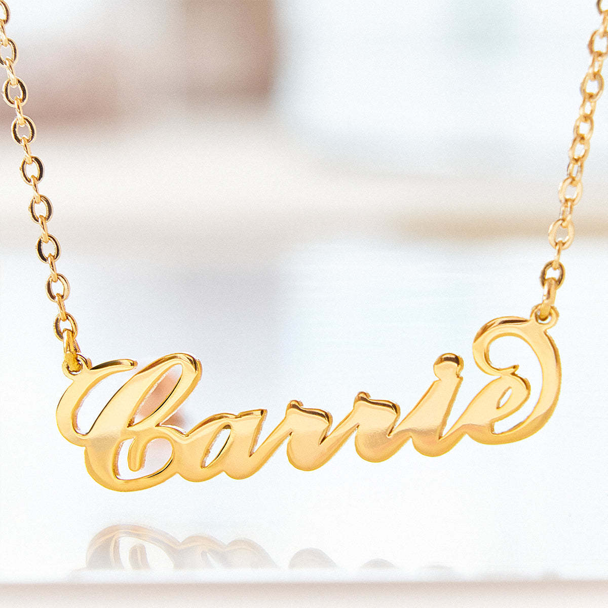 Collar Dorado Con Nombre Estilo 'carrie' Regalos Para Ella - TuNombrecollar