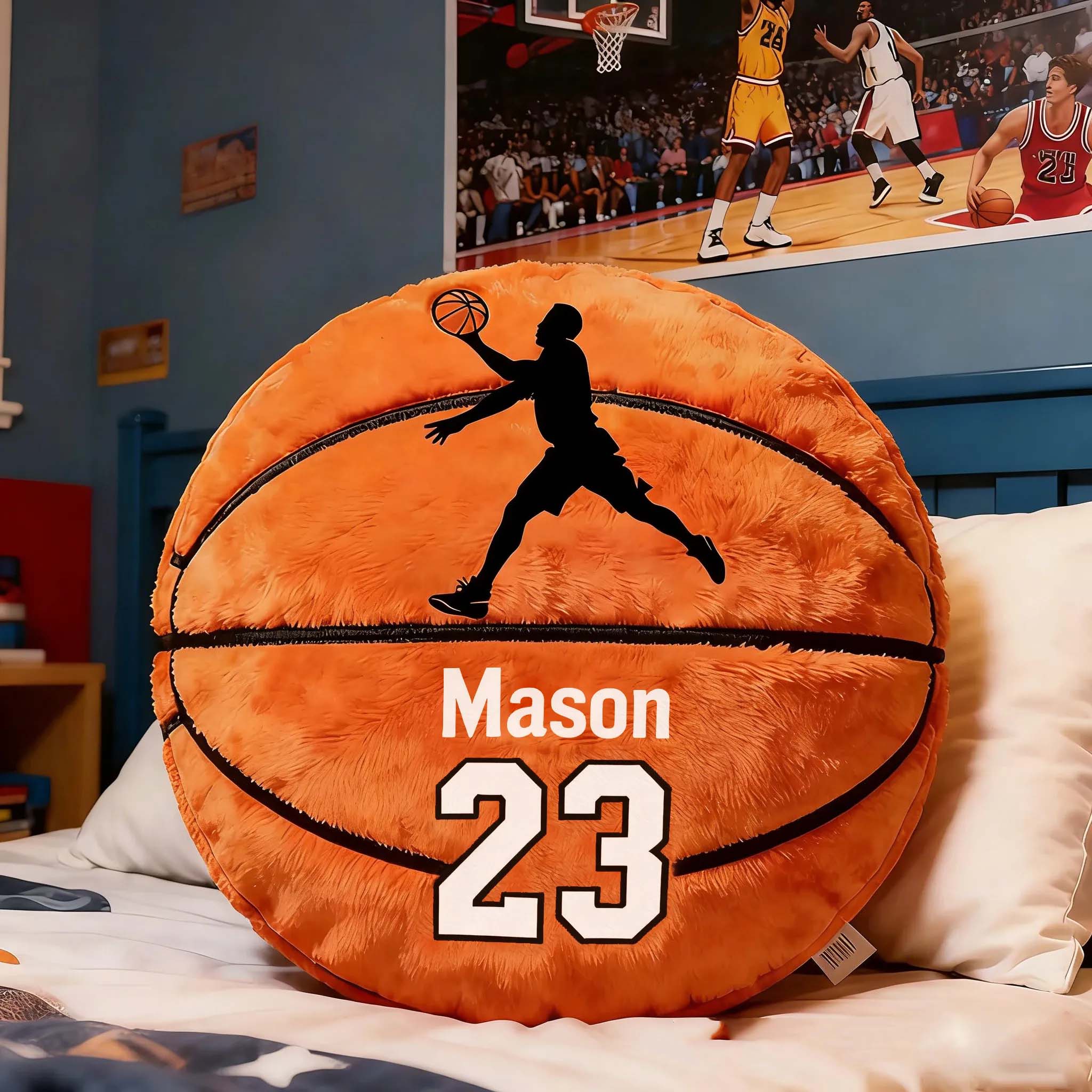 Almohada De Baloncesto Con Nombre Personalizado, Cojín De Felpa Deportivo Con Número De Jersey Personalizado, Regalo Para Niños