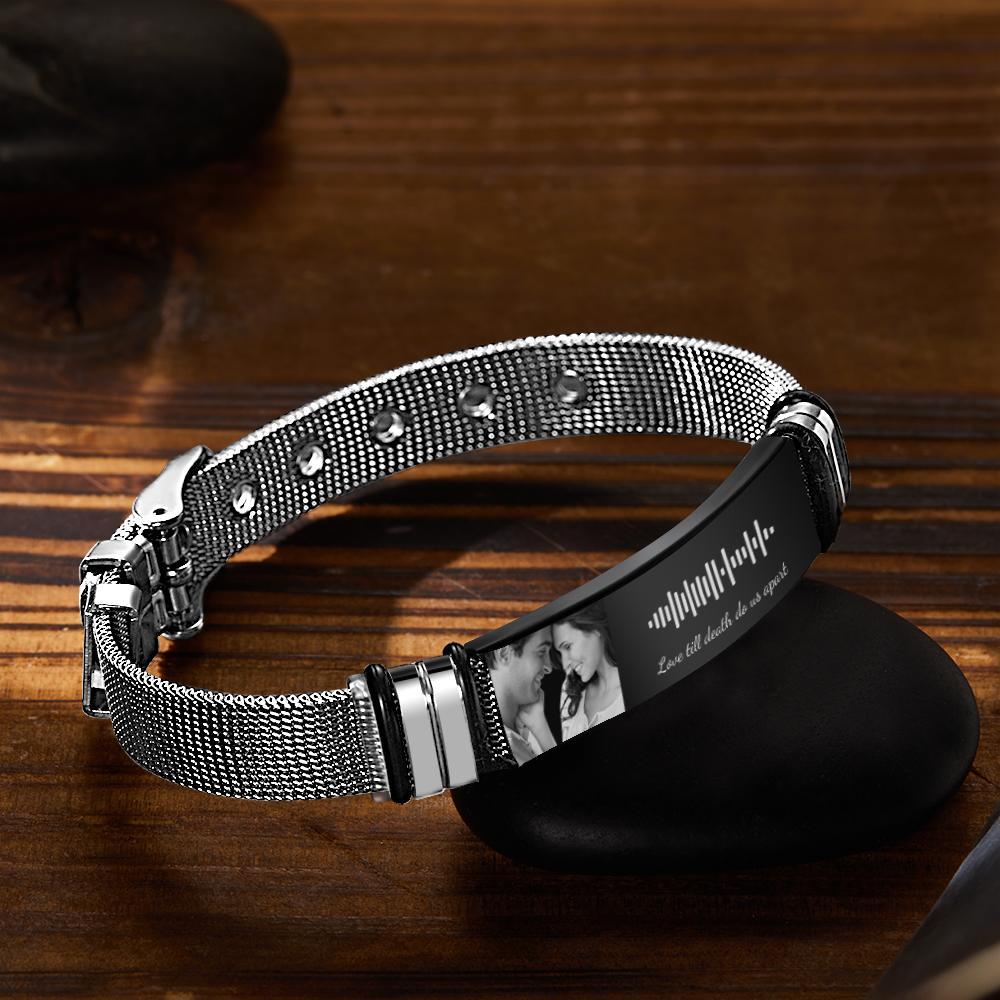 Pulsera de Código de Música Personalizada con tu Foto Regalo Perfecto Para Papá