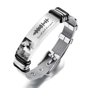 Pulsera de Código de Música Personalizada con tu Foto Regalo Perfecto Para Papá