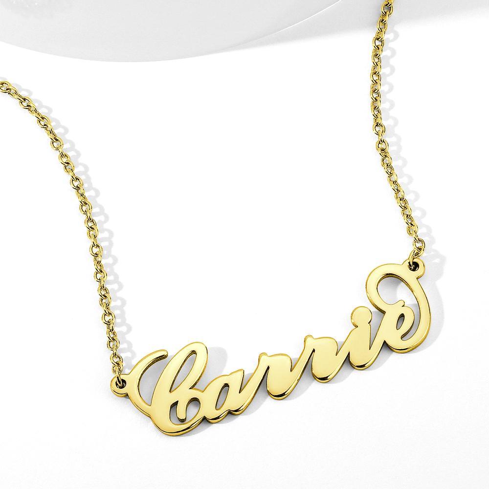 Collar Con Nombre Carrie Chapado En Oro De 14 Quilates Collar Con Nombre Personalizado De Cobre Para Ella Regalo De Bodas
