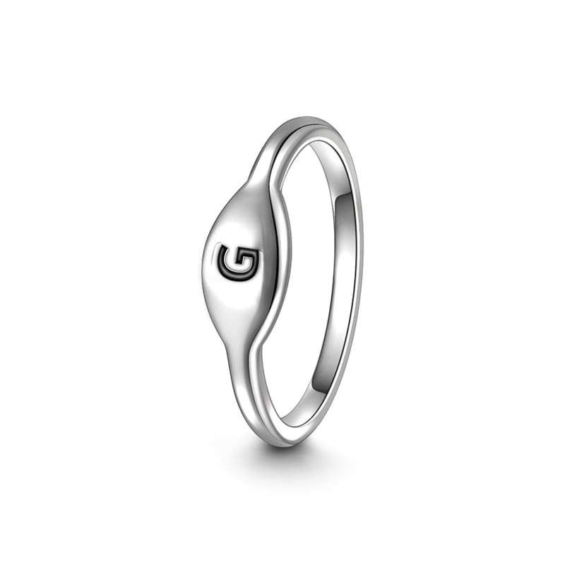 Anillo Letra G Plata De Ley 925