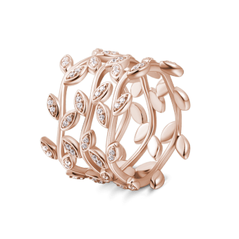 Anillo Three Vines Oro Rosa Mujer Plata De Ley 925
