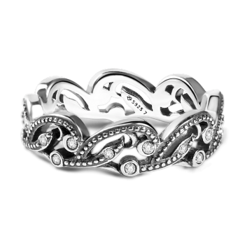 Anillo Ocean Wave Mujer Plata De Ley 925