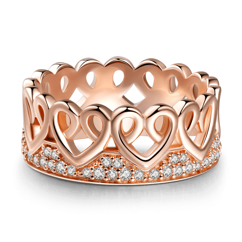 Anillo De Amor Entrelazado Oro Rosa Mujer Plata De Ley 925