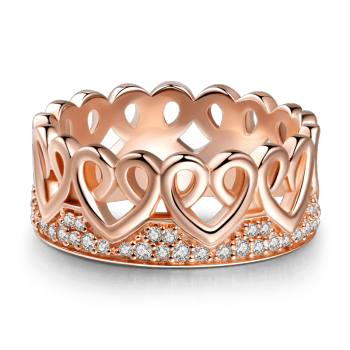 Anillo De Amor Entrelazado Oro Rosa Mujer Plata De Ley 925