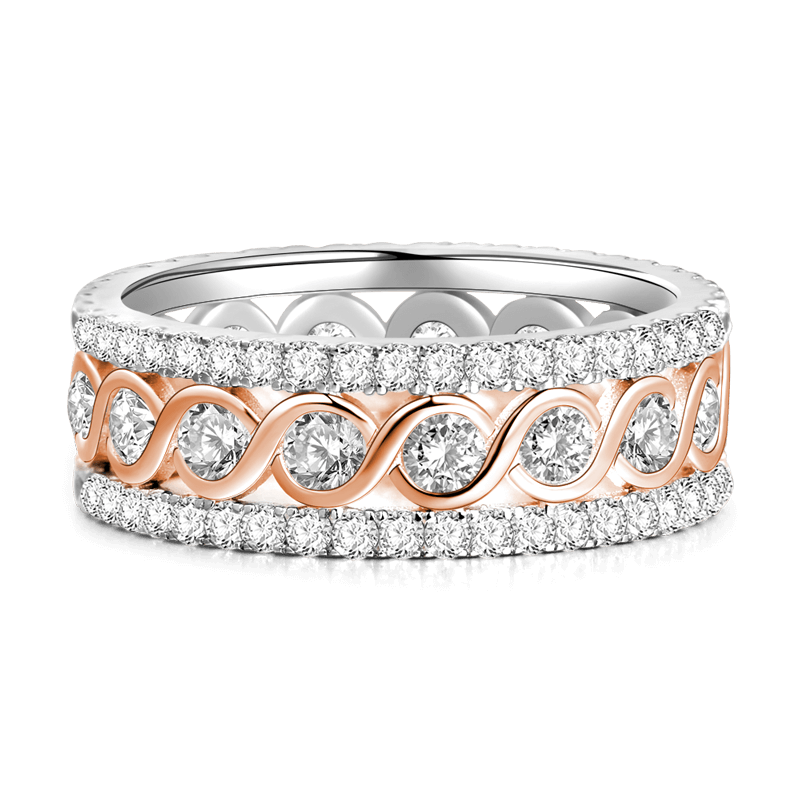 Anillo De Amor Infinito Femenino En Oro Rosa Y Plata De Ley 925
