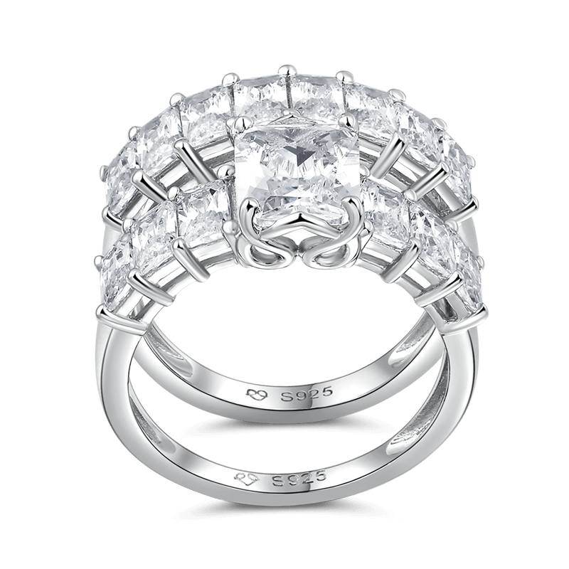 Conjunto De Anillos De Boda Para Mujer Forever Love En Plata De Ley 925