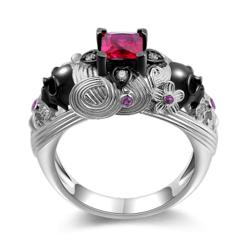 Anillo Mujer Llama Eterna Plata De Ley 925 Chapada En Oro Negro