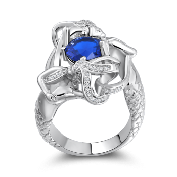 Anillo Femenino The Love Of Mermaid Plata De Ley 925