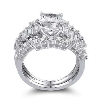 Conjunto De Anillos De Boda Para Mujer Fall In Love En Plata De Ley 925