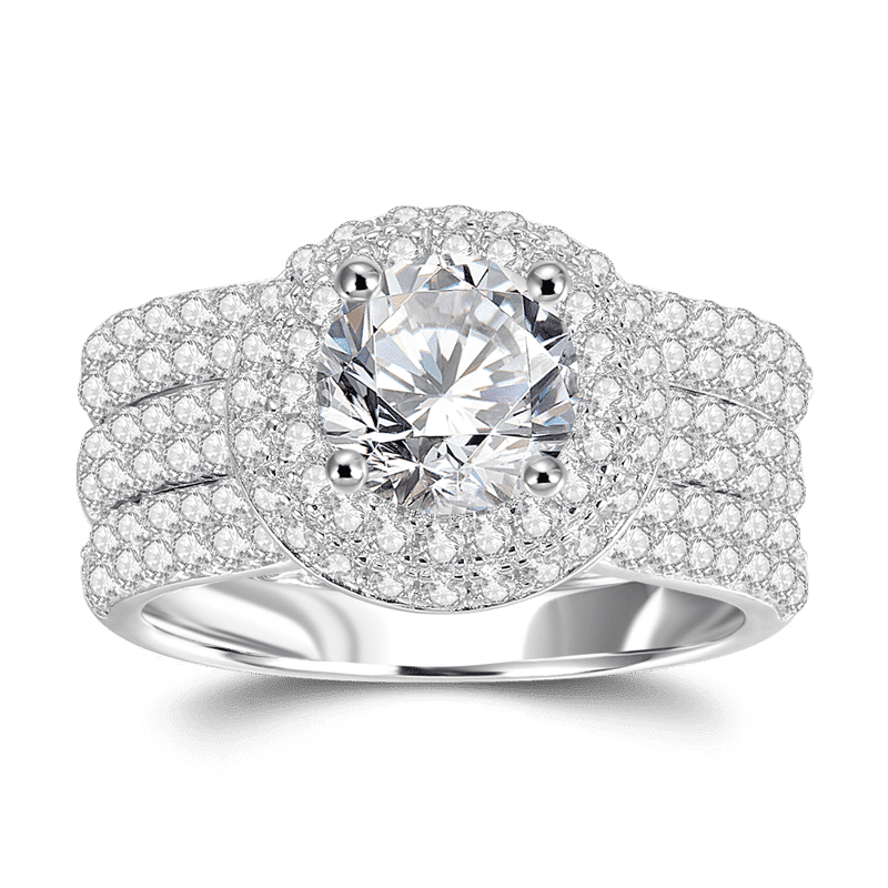 Fate Of Love Compromiso Boda Conjunto De Anillos De Novia Plata De Ley 925