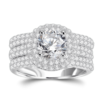 Fate Of Love Compromiso Boda Conjunto De Anillos De Novia Plata De Ley 925