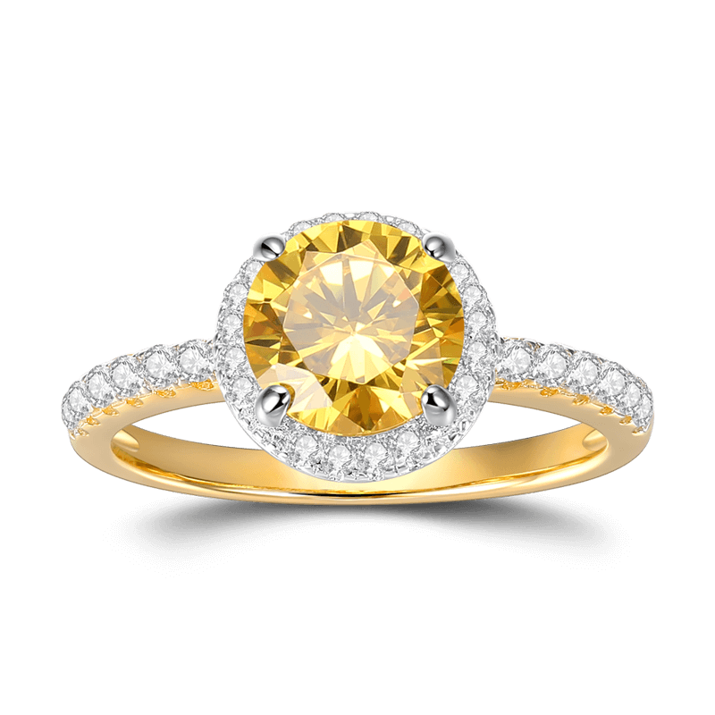 Anillo Bright Color Plata De Ley 925 Chapada En Oro De 14 K