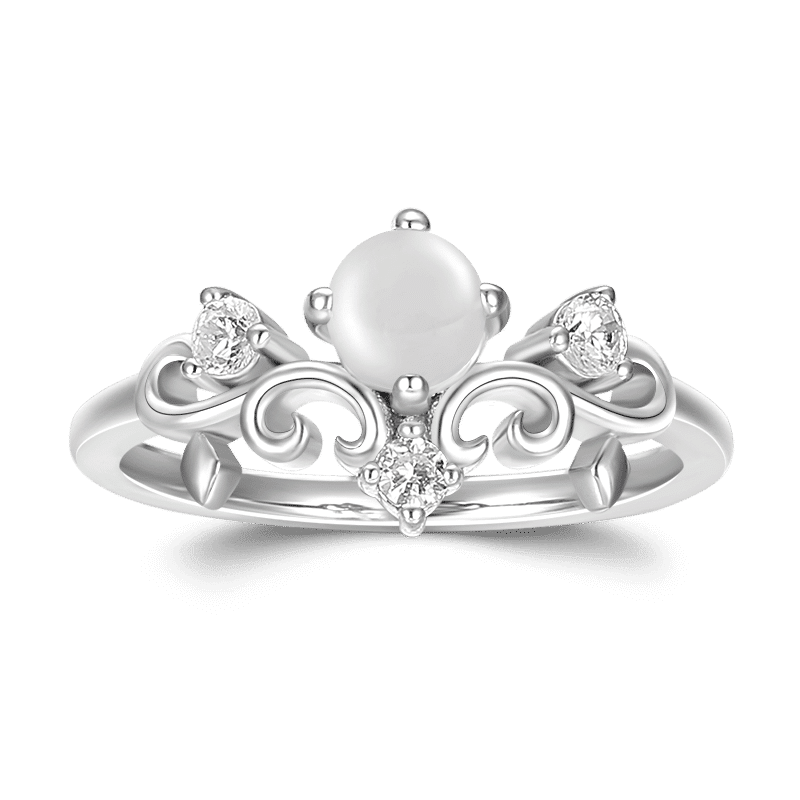 Anillo Flor De Ratán Plata De Ley 925 Chapada En Platino