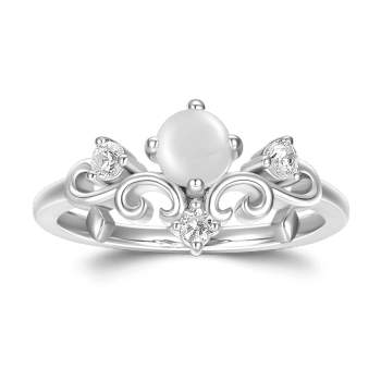 Anillo Flor De Ratán Plata De Ley 925 Chapada En Platino
