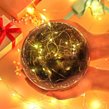 Bola De Plástico Transparente Cuerda De Luz Pluma Gris Traje De Tres Piezas Combinación Creativa De Regalo