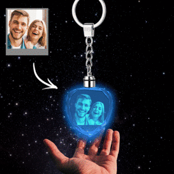 Custom Photo Crystal Keychain Unique Gifts Heart-Shaped For Lovers -