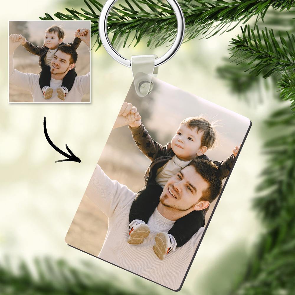 Custom Photo Keychain Density Board Memorial Gift for Father Single-sided Customization -