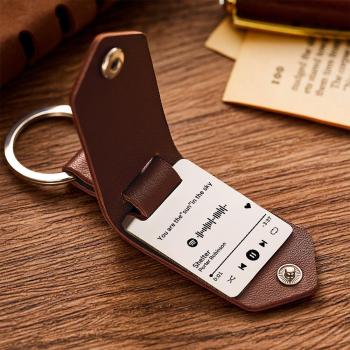 Scannable Spotify Code Heart Keychain, Custom Music Song Keychains -