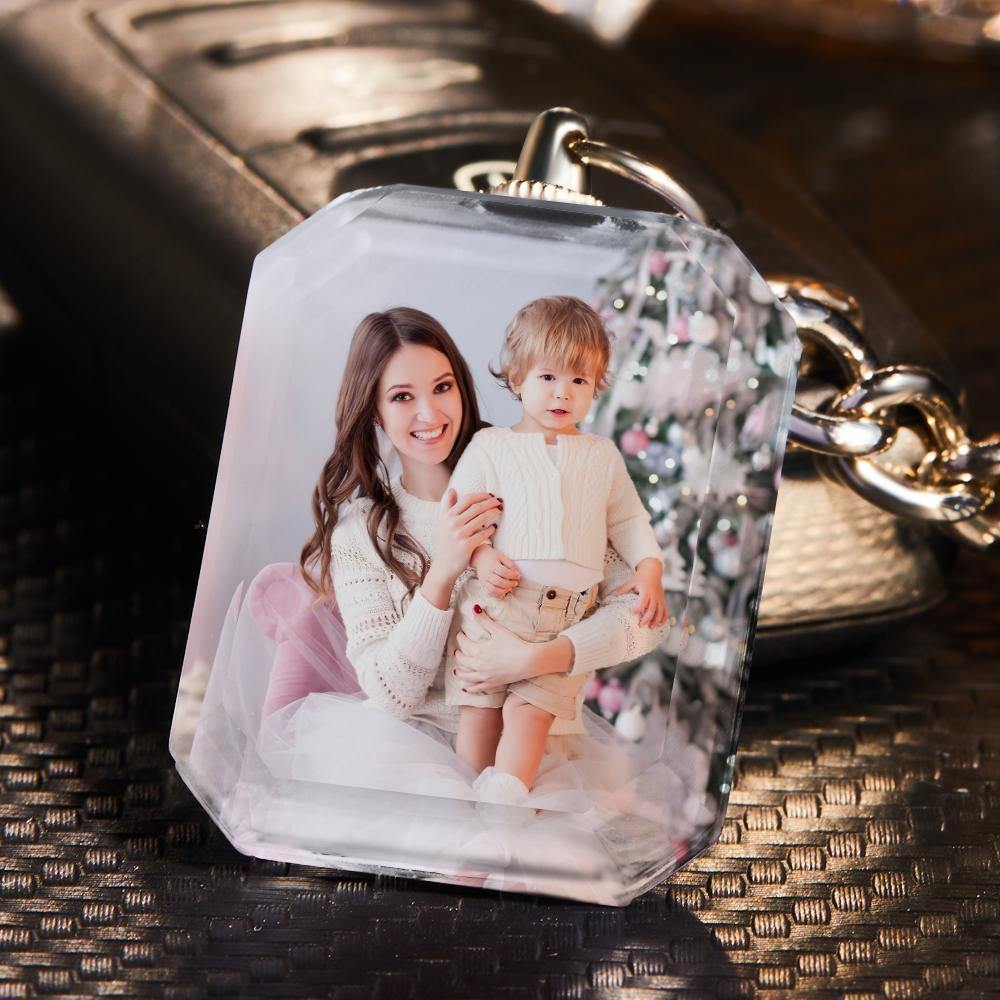 Custom Photo Keychain Crystal Keychain Mother's Gifts -
