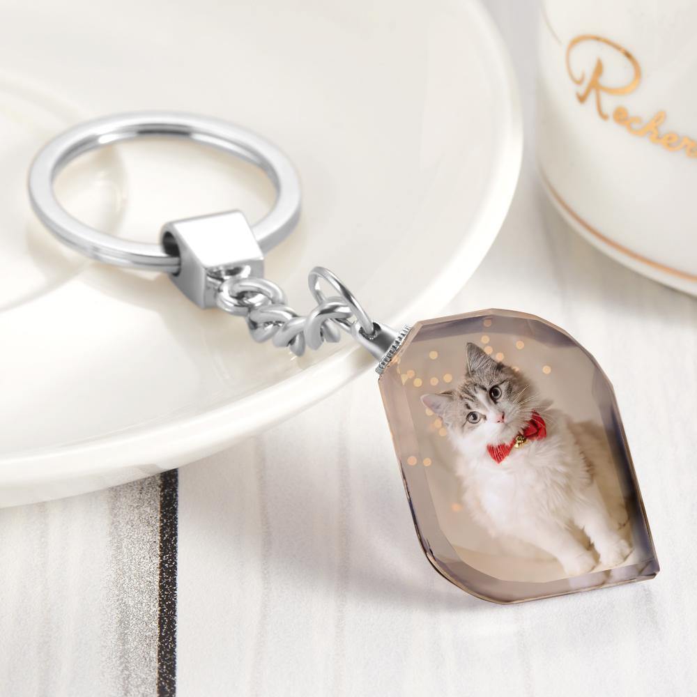 Photo Keychain Crystal Keychain Love my Pets -