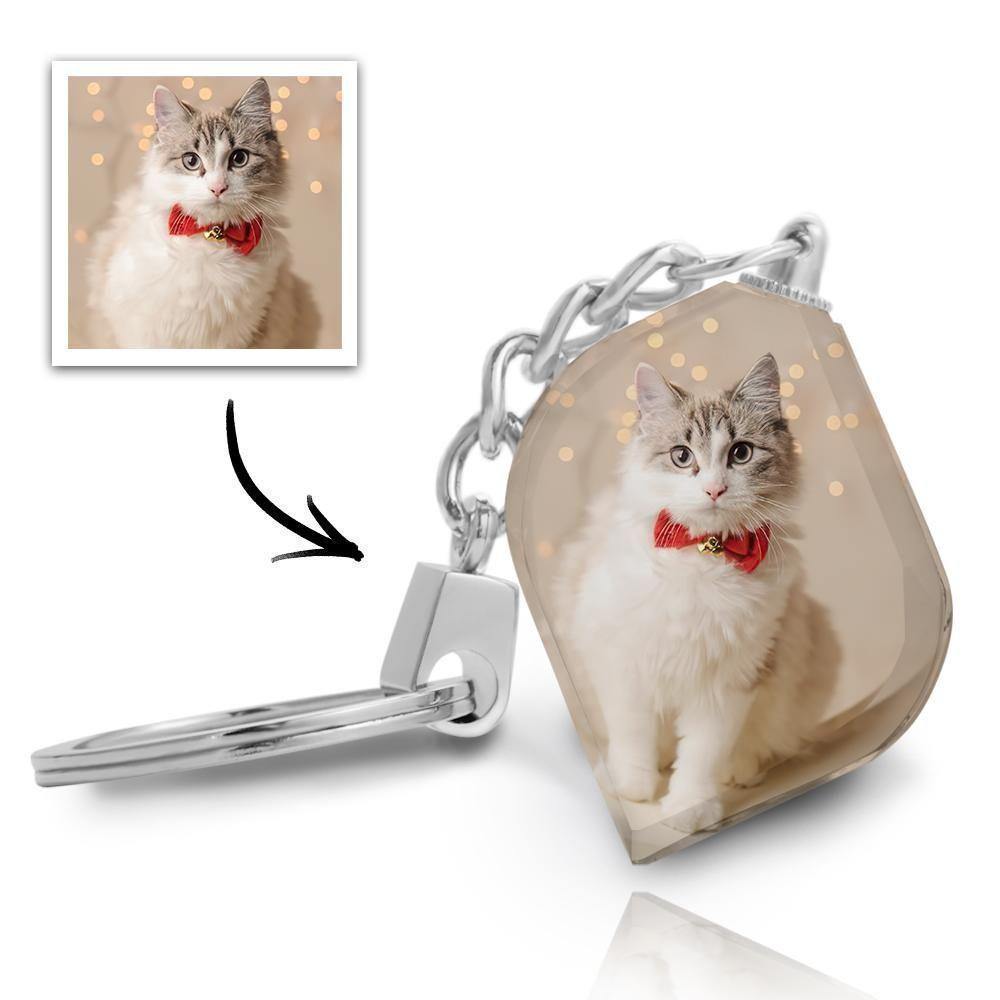 Photo Keychain Crystal Keychain Love my Pets -