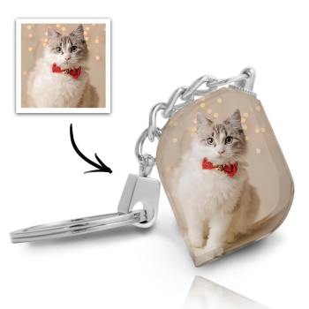 Photo Keychain Crystal Keychain Love my Pets -