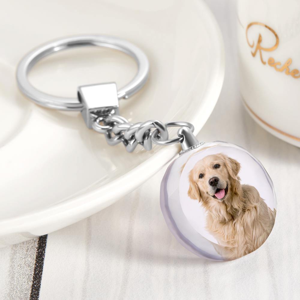Custom Photo Keychain Crystal Keychain Round-shaped -