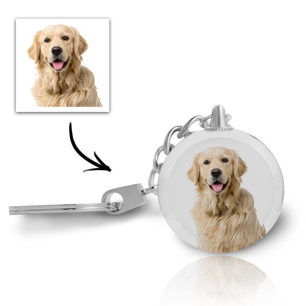 Custom Photo Keychain Crystal Keychain Round-shaped -