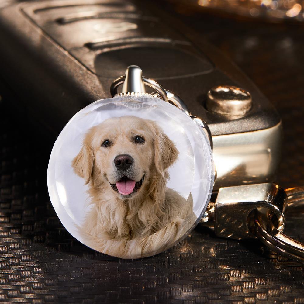 Custom Photo Keychain Crystal Keychain Round-shaped -
