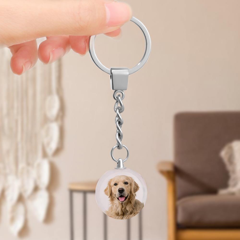Custom Photo Keychain Crystal Keychain Round-shaped -