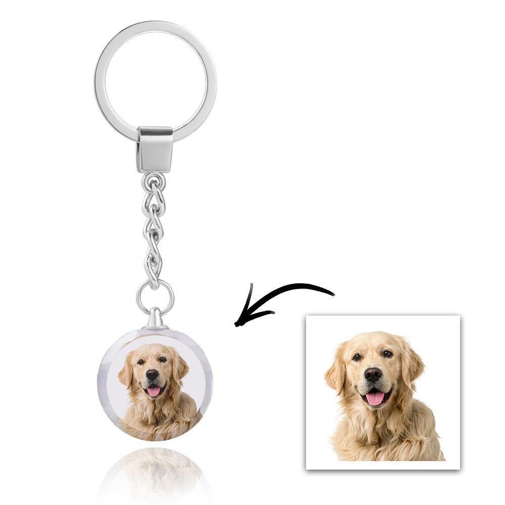 Custom Photo Keychain Crystal Keychain Round-shaped -