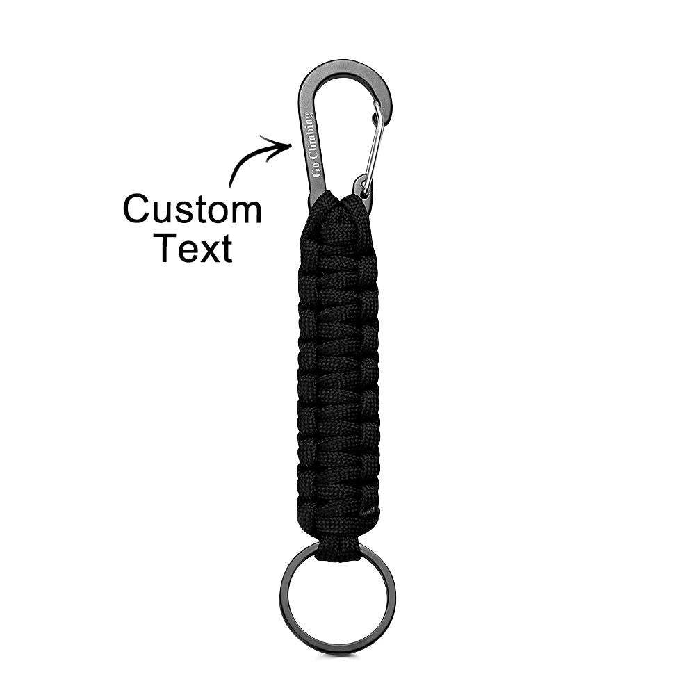 Llavero Grabado Con Mosquetón Llavero Trenzado Creativo De Paracord Para Hombres - TuNombrecollar