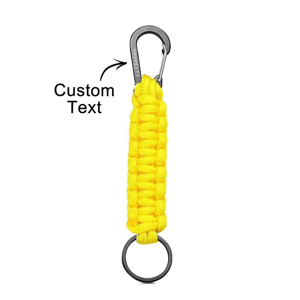 Llavero Grabado Con Mosquetón Llavero Trenzado Creativo De Paracord Para Hombres - TuNombrecollar