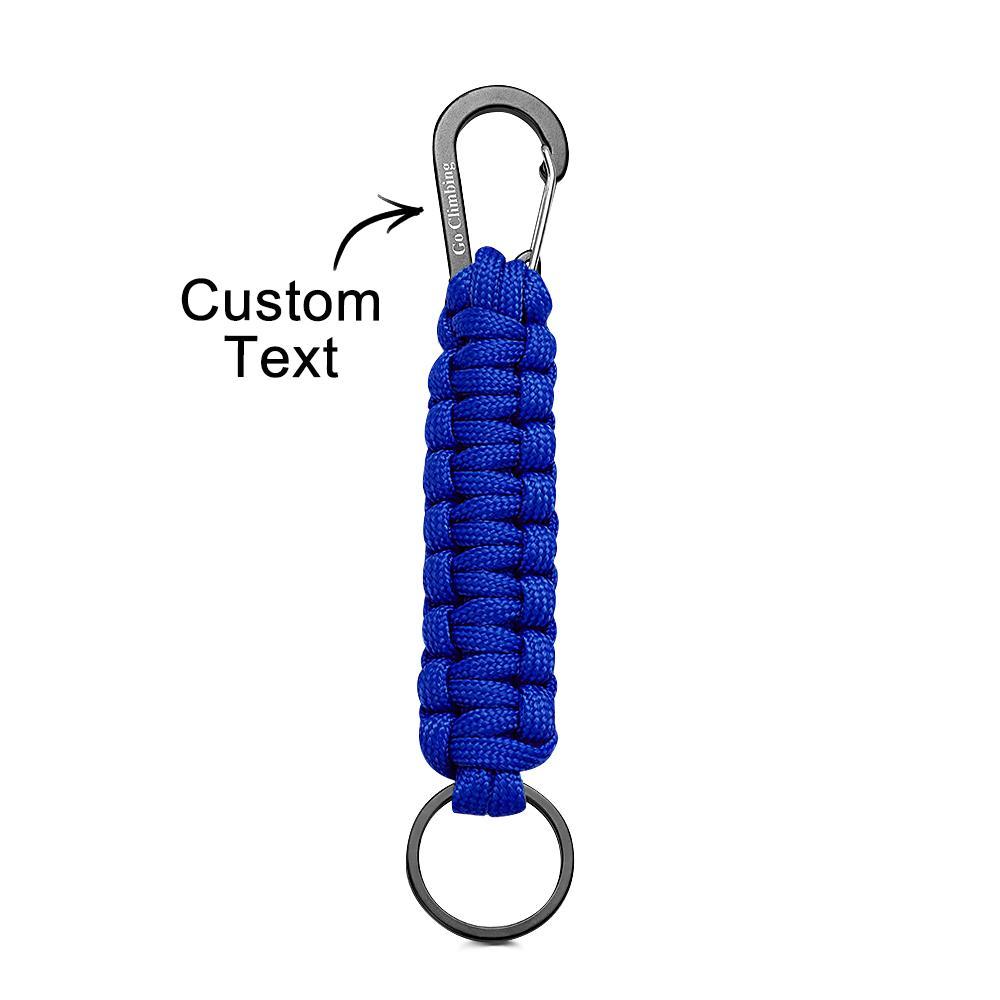 Llavero Grabado Con Mosquetón Llavero Trenzado Creativo De Paracord Para Hombres - TuNombrecollar