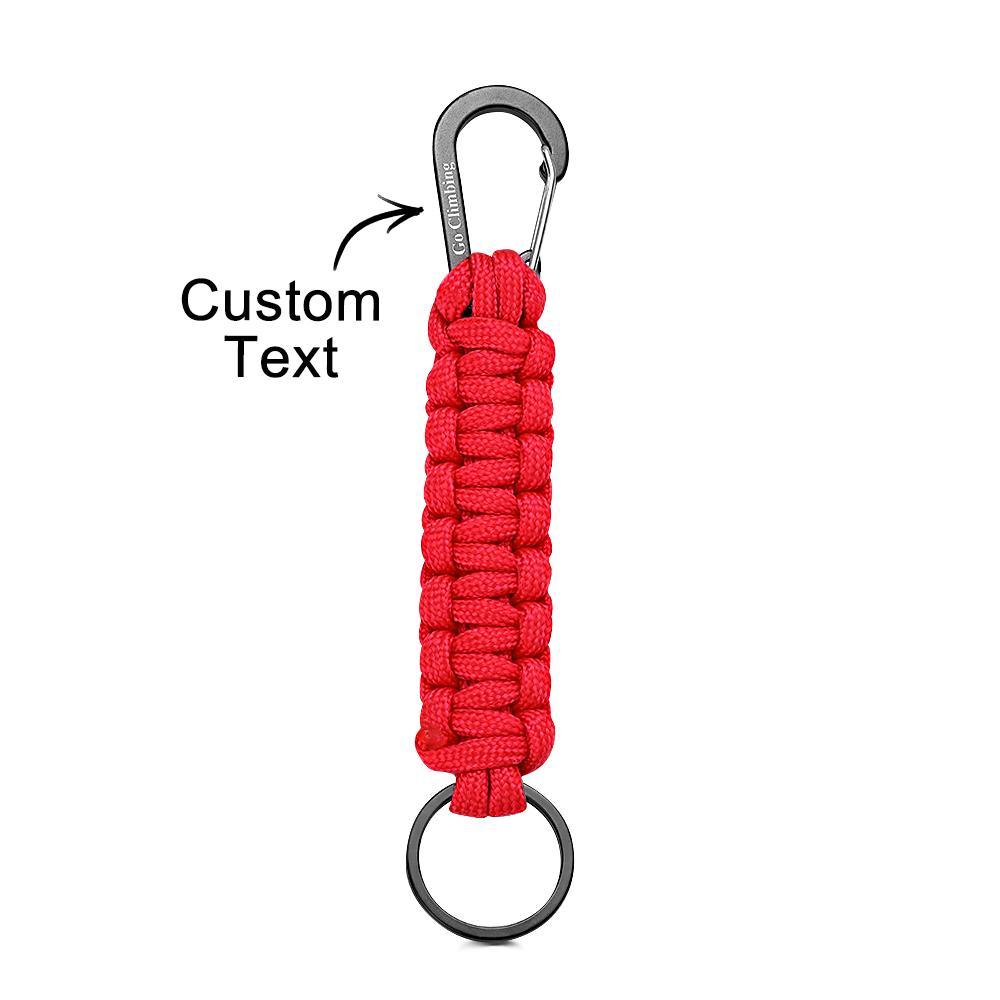 Llavero Grabado Con Mosquetón Llavero Trenzado Creativo De Paracord Para Hombres - TuNombrecollar