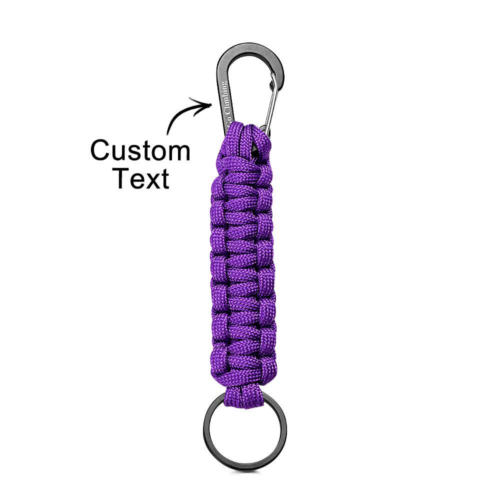 Llavero Grabado Con Mosquetón Llavero Trenzado Creativo De Paracord Para Hombres - TuNombrecollar