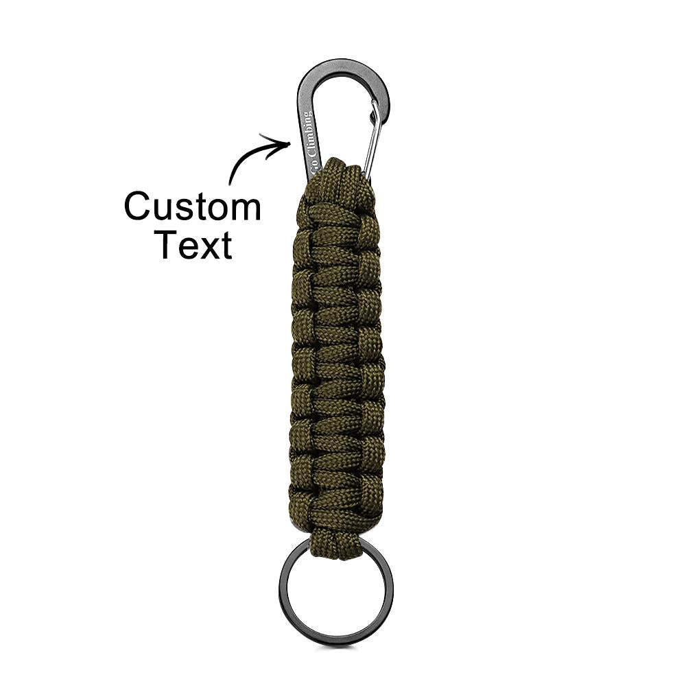Llavero Grabado Con Mosquetón Llavero Trenzado Creativo De Paracord Para Hombres - TuNombrecollar