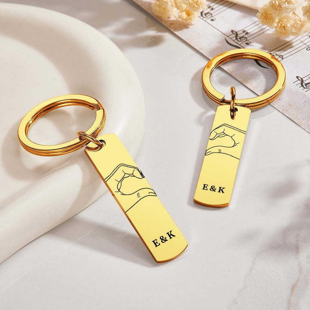 Llavero Personalizado Con Código De Spotify Escaneable Con Dos Manos Y Un Corazón, Llaveros De Canciones Musicales Personalizadas, Regalo Del Día De San Valentín Para Amantes - TuNombrecollar