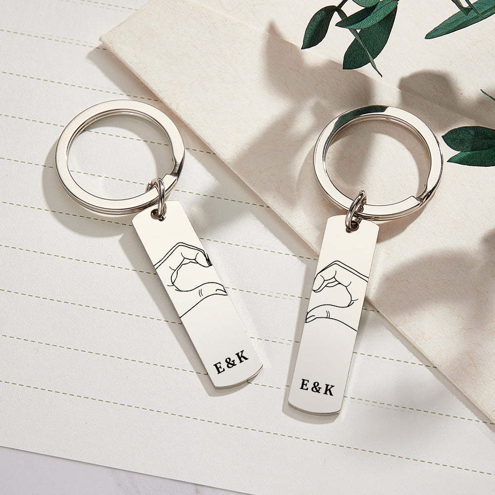 Llavero Personalizado Con Código De Spotify Escaneable Con Dos Manos Y Un Corazón, Llaveros De Canciones Musicales Personalizadas, Regalo Del Día De San Valentín Para Amantes - TuNombrecollar