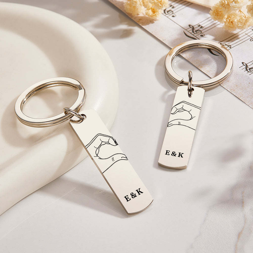 Llavero Personalizado Con Código De Spotify Escaneable Con Dos Manos Y Un Corazón, Llaveros De Canciones Musicales Personalizadas, Regalo Del Día De San Valentín Para Amantes - TuNombrecollar