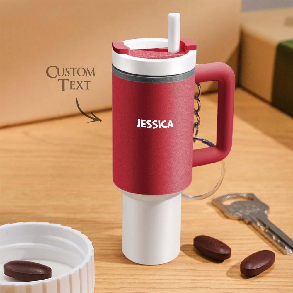 Llaveros De Vaso En Miniatura Con Pastillero Portátil Con Nombre Personalizado - TuNombrecollar