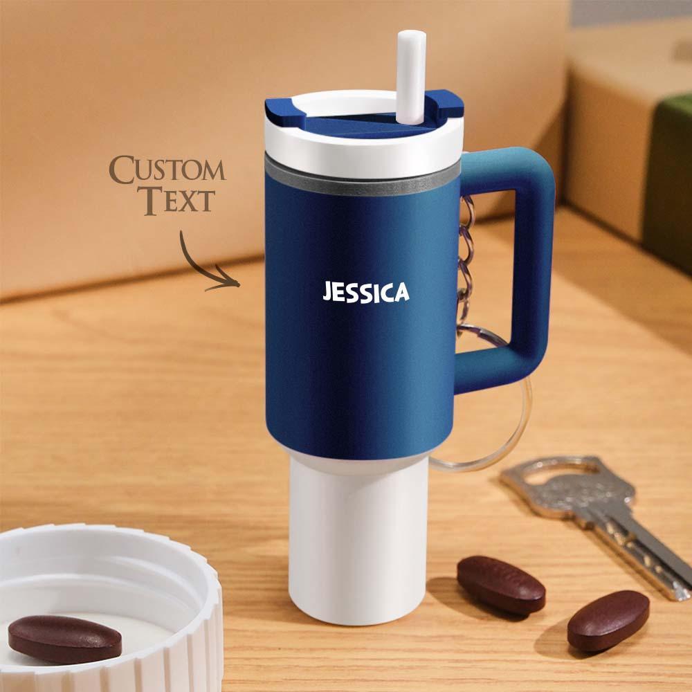 Llaveros De Vaso En Miniatura Con Pastillero Portátil Con Nombre Personalizado - TuNombrecollar