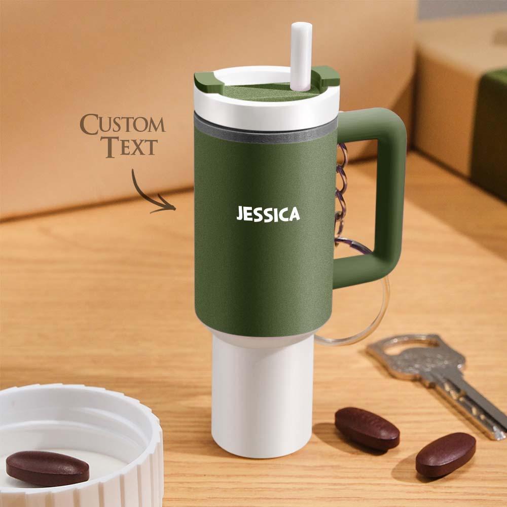 Llaveros De Vaso En Miniatura Con Pastillero Portátil Con Nombre Personalizado - TuNombrecollar