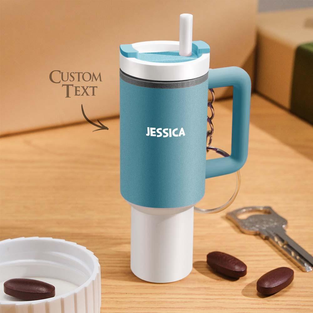Llaveros De Vaso En Miniatura Con Pastillero Portátil Con Nombre Personalizado - TuNombrecollar