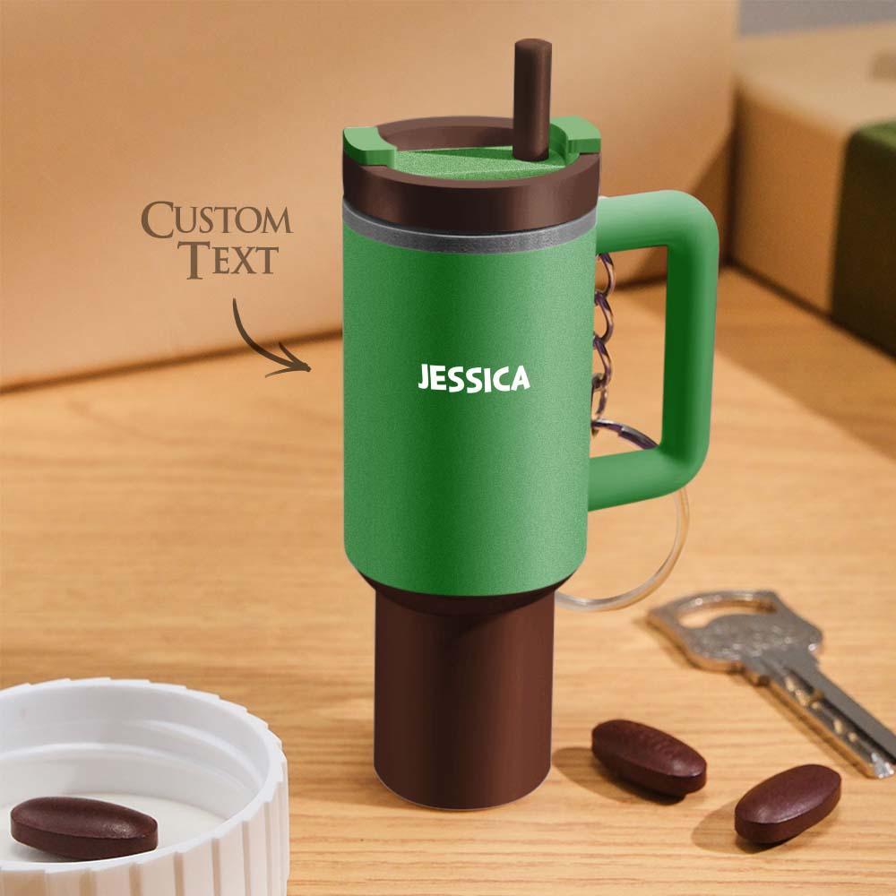 Llaveros De Vaso En Miniatura Con Pastillero Portátil Con Nombre Personalizado - TuNombrecollar