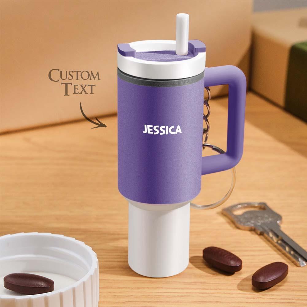 Llaveros De Vaso En Miniatura Con Pastillero Portátil Con Nombre Personalizado - TuNombrecollar