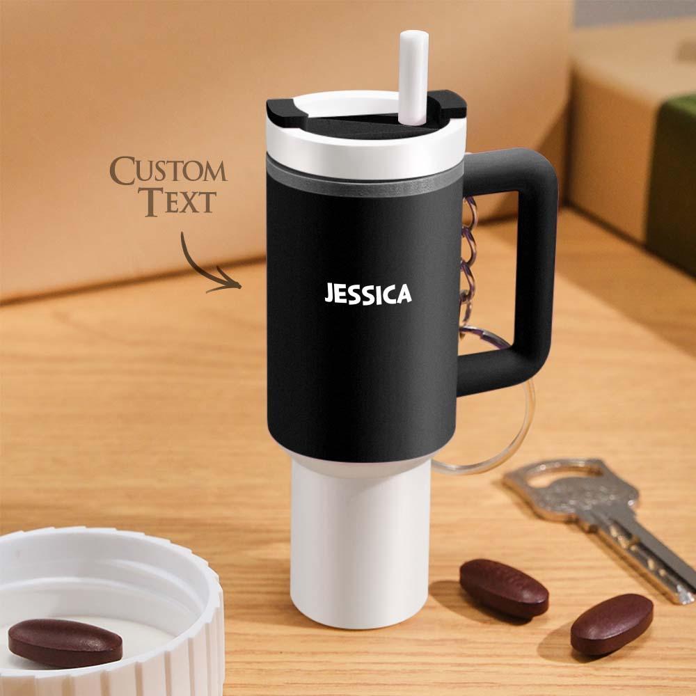 Llaveros De Vaso En Miniatura Con Pastillero Portátil Con Nombre Personalizado - TuNombrecollar