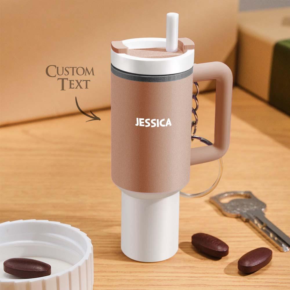 Llaveros De Vaso En Miniatura Con Pastillero Portátil Con Nombre Personalizado - TuNombrecollar